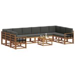vidaXL Ensemble de canapés d'extérieur 11 pc Naturel et Anthracite