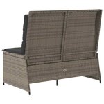 vidaXL Banc de jardin avec coussin Gris Poly rotin