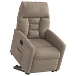 vidaXL Fauteuil inclinable taupe tissu microfibre