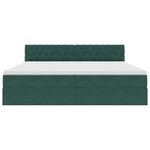 vidaXL Lit de rangement LED avec matelas Vert foncé 200 x 200 cm