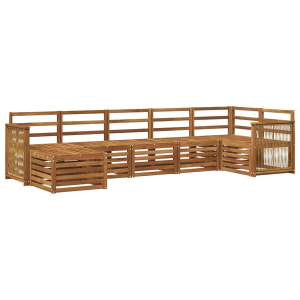 vidaXL Ensemble de canapé d'angle 6 Pièces Naturel Bois d'Acacia Massif
