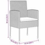 vidaXL Ensemble de Salle à Manger de Jardin 5 Pièces avec Coussins Noir Poly Rattan