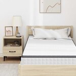 vidaXL Matelas Blanc  Gris 90 x 200 cm Tissu tricoté