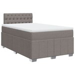 vidaXL Sommier à lattes de lit avec matelas taupe 120x190 cm tissu