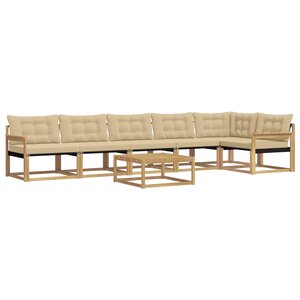 vidaXL Ensemble de canapés d'extérieur 7 pc Blanc et Beige