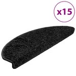 vidaXL Tapis d'escalier 15 Pièces noir 65x21x4 cm