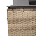 vidaXL Chaise longue double et auvent et coussins mélange beige rotin