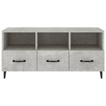 vidaXL Meuble TV Gris béton 102x35x50 cm Bois d'ingénierie
