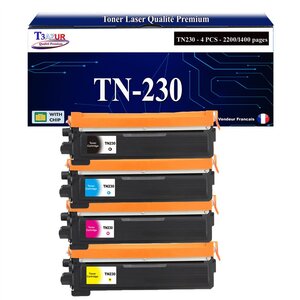 T3AZUR - 4x Toners compatibles avec Brother DCP-9010  DCP-9010CN  TN-230  (Noir+Couleur) - T3AZUR