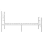 vidaXL Cadre de lit métal avec tête de lit/pied de lit blanc 107x203cm