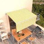 vidaXL Auvent manuel rétractable avec store 3x2 5 m Jaune et blanc