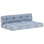 vidaXL Coussin de canapé palette Indigo Tissu Patchwork