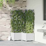 vidaXL Pots de jardin Blanc 80 x 80 x 142 cm Acier