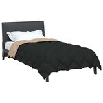 vidaXL Duvet d'hiver Noir et Taupe 200 x 155 cm Microfibre