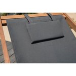 Transat en eucalyptus avec assise en polyester - Gris - MERI