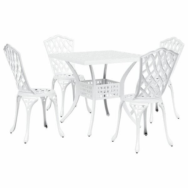 vidaXL Ensemble de tables de jardin 5 Pièces Blanc 80 x 80 x 75 cm