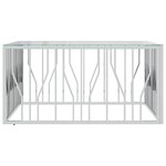 vidaXL Table basse 100x100x50 cm acier inoxydable et verre
