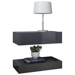 vidaXL Tables de chevet 2 Pièces Gris brillant 60x35 cm Aggloméré