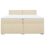 vidaXL Sommier à lattes de lit avec matelas Crème 200x200 cm Tissu