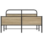vidaXL Cadre de lit en métal sans matelas chêne fumé 180x200 cm