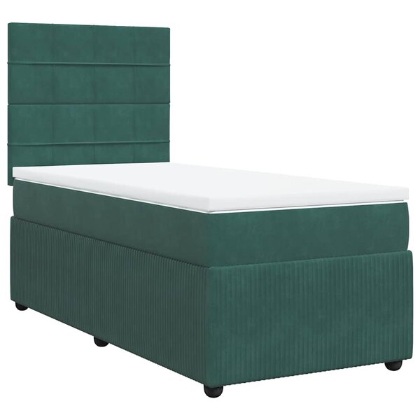 vidaXL Sommier à lattes de lit avec matelas Vert foncé 90x190 cm
