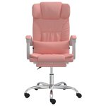 Chaise fauteuil siège pivotante de inclinable de bureau informatique étude similicuir rose 02_0024271