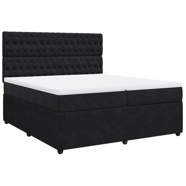 vidaXL Sommier à lattes de lit et matelas Noir 200x200 cm Velours