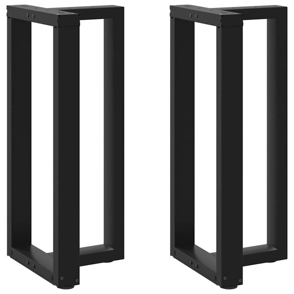 vidaXL Pieds de table de bar en forme de T  2 pièces  noir  50 x 35 x (90-91) cm  acier