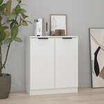 vidaXL Buffet Blanc brillant 60x30x70 cm Bois d'ingénierie
