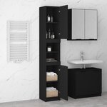 vidaXL Armoire de salle de bain noir 32x34x188 5 cm bois d'ingénierie