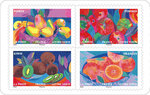 Carnet de 12 timbres - Jardin d'automne - Lettre verte