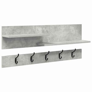 vidaXL Porte-manteau mural avec étagère Gris béton 90 x 15 x 36 cm