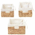 vidaXL Paniers de rangement 3 Pièces Naturel 40 x 30 x 18 cm