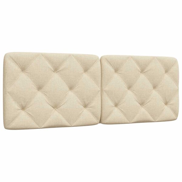 vidaXL Coussin de tête de lit crème 140 cm tissu