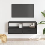 vidaXL Meuble TV noir 100x31x39 5 cm bois d'ingénierie et métal