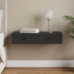 vidaXL Table d'appoint murale Noir 87 5 x 34 5 x 17 cm
