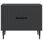 vidaXL Table basse avec tiroir Noir 49 x 50 x 40 cm Bois d'ingénierie