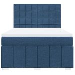 vidaXL Sommier à lattes de lit avec matelas Bleu 140x200 cm Tissu