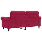 vidaXL Canapé à 2 places Rouge bordeaux 140 cm Velours