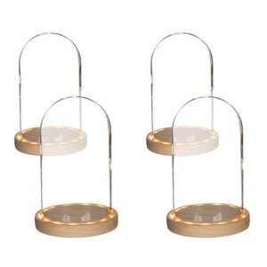 4 cloches en verre lumineuses 21 5 cm x Ø 14 cm