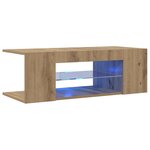 vidaXL Meuble TV avec lumières LED chêne artisanal bois d'ingénierie