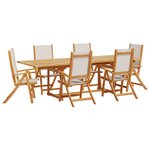 vidaXL Ensemble à manger de jardin 7Pièces bois d'acacia solide textilène