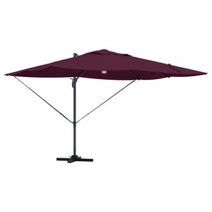vidaXL Parasol à bras déporté - Bordeaux Bordeaux Métal et Tissu Moyen