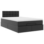 vidaXL Cadre de lit ottoman avec matelas noir 120x190 cm similicuir