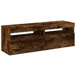 vidaXL Meubles TV 2 Pièces avec lumières LED Chêne fumé 60x35x40 cm