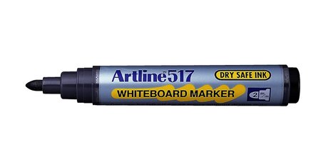 Marqueur 'Dry Safe' '517' effaçable à sec pointe conique 2 mm noir ARTLINE