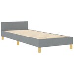 Lit vidaXL Gris clair 90x190 cm en tissu