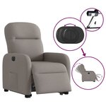 vidaXL Fauteuil inclinable électrique taupe tissu