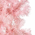 vidaXL Demi sapin de Noël artificiel mince avec support Rose 240 cm