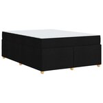 vidaXL Cadre de lit avec matelas Noir 160 x 200 cm tissu
